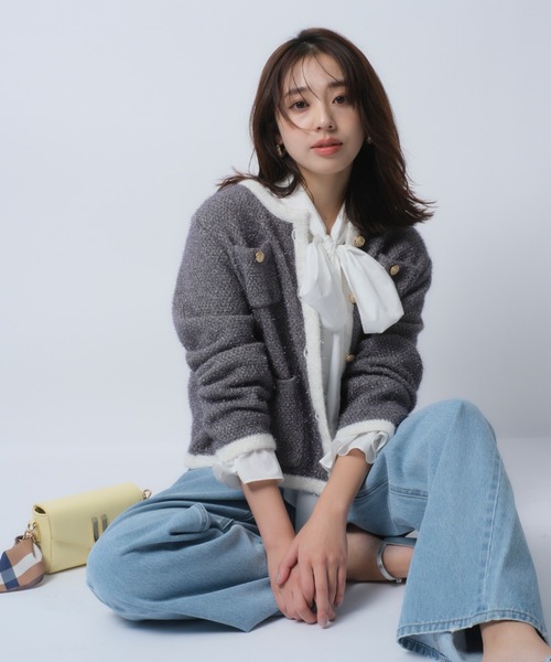 JUSGLITTY（ジャスグリッティー）の「ラメツィードニットジャケット