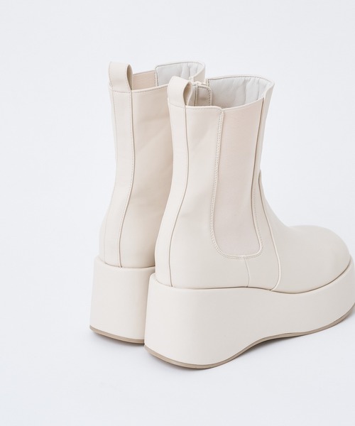 マイナス3キロ見え】サイドゴアボリュームソールショートブーツ