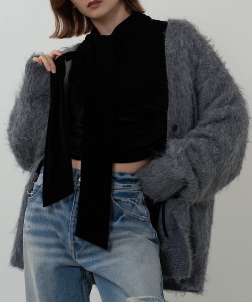 shaggy knit cardigan（シャギーニットカーディガン）（カーディガン