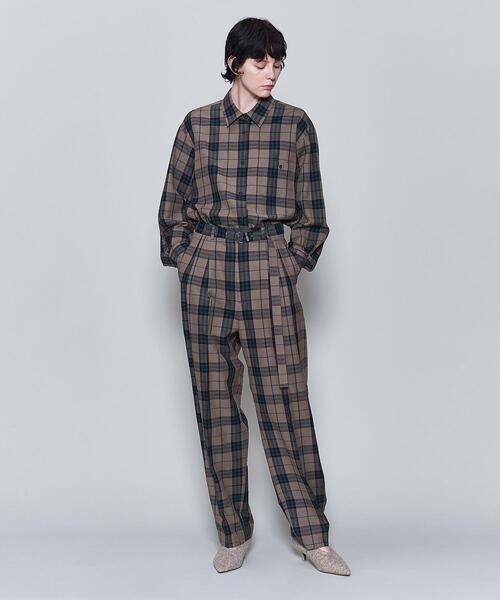 6（ロク）の「＜6(ROKU)＞毛コットン チェックシャツ（シャツ/ブラウス