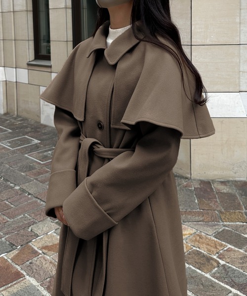 セール】ステンカラーケープコート（ステンカラーコート）｜JUNOAH