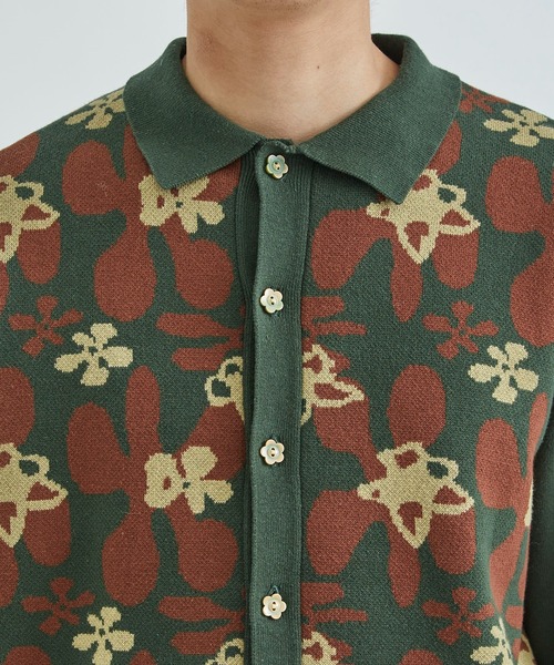 TTT MSW（ティー）の「【TTTMSW/ティー】Flower camo knit polo