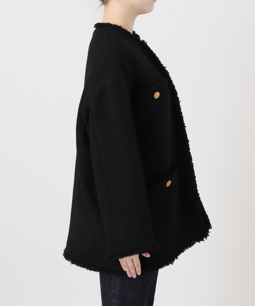 GIOLICAツイードBIGジャケット（ノーカラージャケット）｜journal