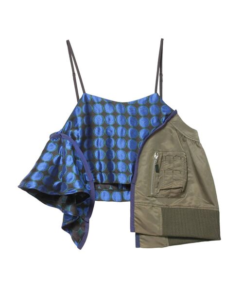 訳あり＊UN3D.【定価3.7万】ジャカードミックスキャミソール 訳あり