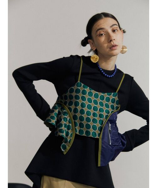 訳あり＊UN3D.【定価3.7万】ジャカードミックスキャミソール 訳あり