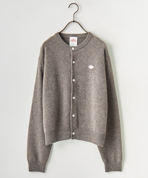 DANTON/ダントン] ワンポイントロゴ クルーネックニットカーディガン