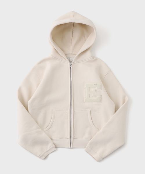 セール】ERL / イーアールエル UNISEX VARSITY ZIP-UP HOODIE KNIT