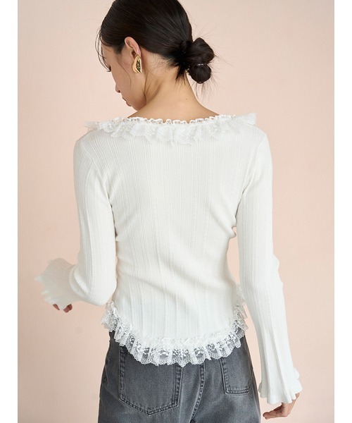 SNIDEL（スナイデル）の「Sustainableフリルニットプルオーバー