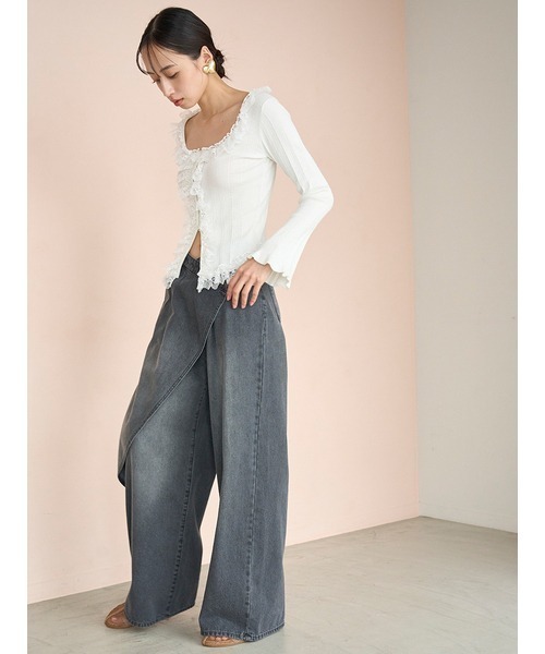 SNIDEL（スナイデル）の「Sustainableフリルニットプルオーバー