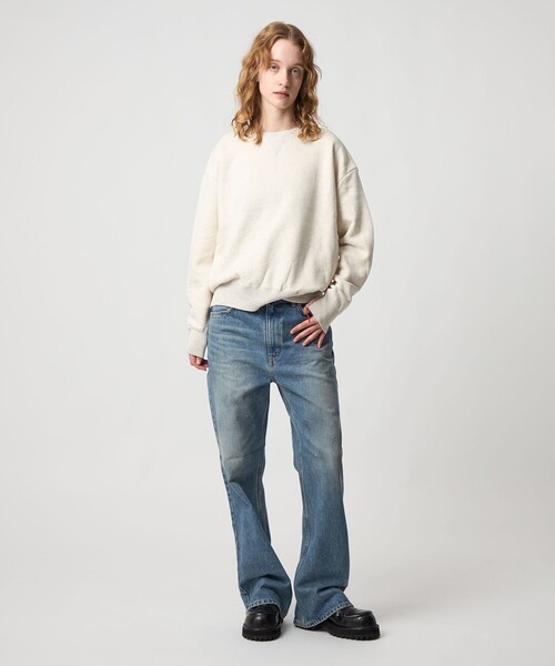 6（ロク）の「＜6(ROKU)＞コットンウラケ カラーステッチ クルーネック