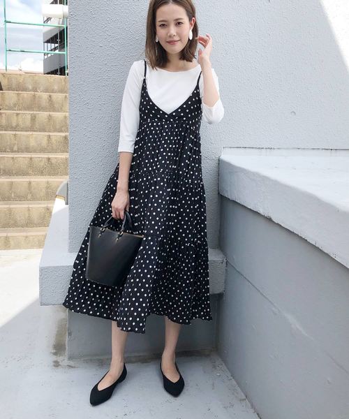 セール】【WEB限定】ドット柄キャミワンピース（ジャンパースカート