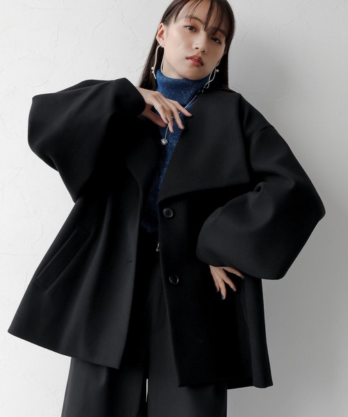 HARE（ハレ）の「ウーリーテックビッグカラーミドルコート(HARE