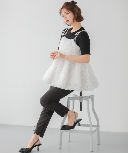 セール】ローズモチーフキャミソール（キャミソール）｜Fit more