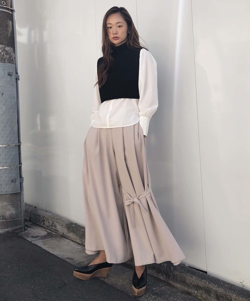 Ameri（アメリ）の「MINI KNIT DOCKING SHIRT（シャツ/ブラウス）」 - WEAR