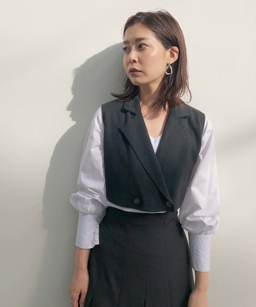 Ameri（アメリ）の「MINI JACKET DOCKING SHIRTS（シャツ/ブラウス