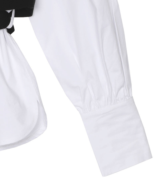 Ameri（アメリ）の「MINI JACKET DOCKING SHIRTS（シャツ/ブラウス