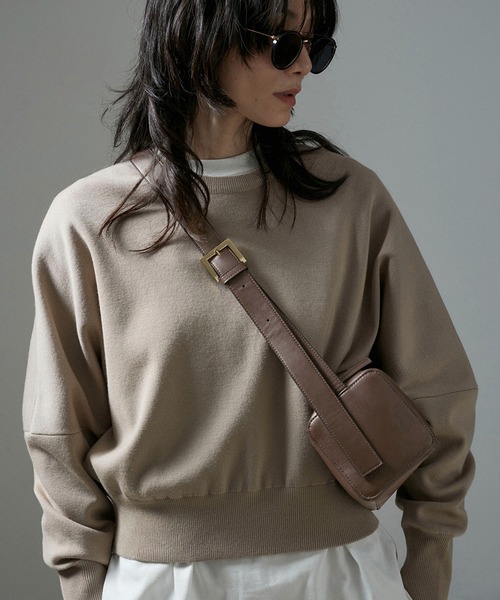 雑誌掲載】【追加】レザーボックスショルダーバッグ/クロスボディ
