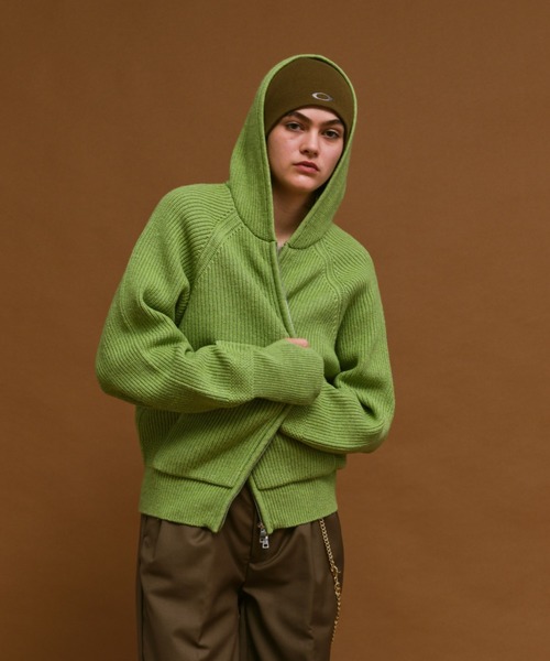 soerte（ソエルテ）の「Wool knit double zip-up hoodie/ウールニット