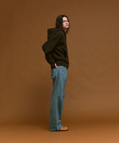 soerte（ソエルテ）の「Wool knit double zip-up hoodie/ウールニット