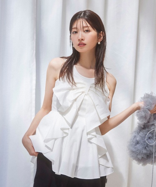 SNIDEL（スナイデル）の「リボンディティールブラウス（シャツ