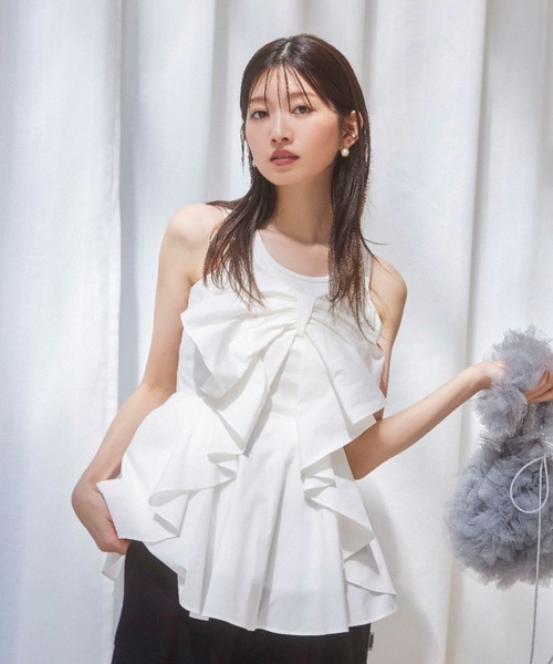 SNIDEL（スナイデル）の「リボンディティールブラウス（シャツ