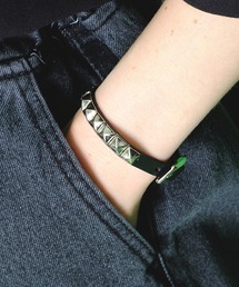 セール】an meets zakka 2連スタッズレザーベルトブレスレット