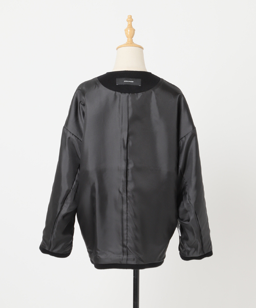 追加》スーパー140ビーバーノーカラーショートコート（ノーカラー