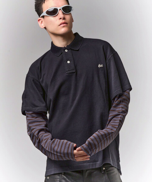 ERL / イーアールエル UNISEX DOUBLE SLEEVE P0LO T-SHIRT KNIT