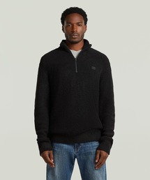 ハーフジップ」に該当するメンズのニット/セーター（ブラック/黒色系