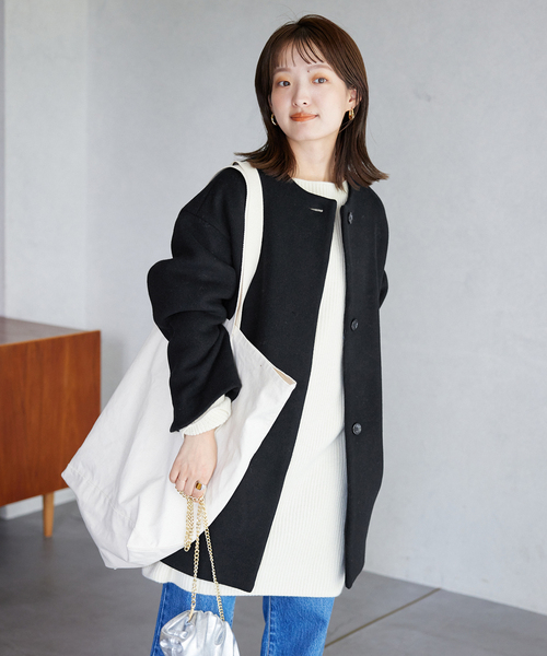 SLOBE IENA（スローブイエナ）の「ウールダブルモッサ ノーカラー