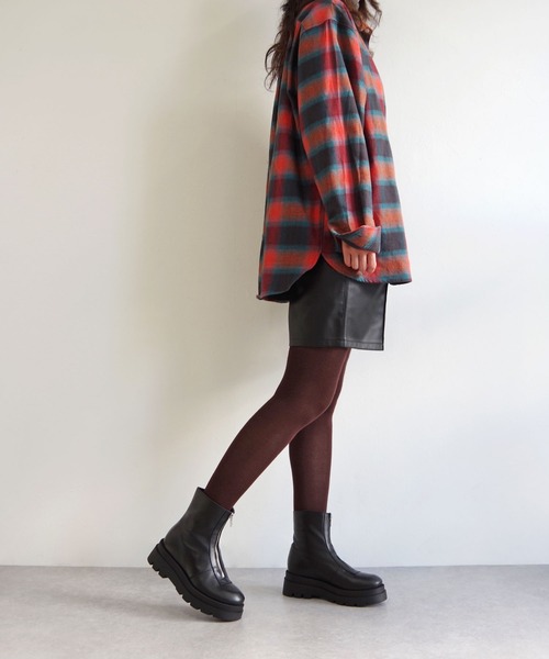 PUPE（プーペ）の「PUPE（プーペ） / フロントジップ ショートブーツ