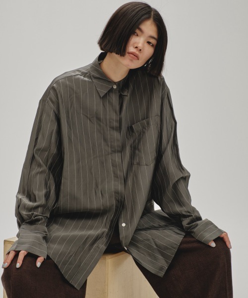 TODAYFUL（トゥデイフル）の「Stripe Silky Shirts（シャツ/ブラウス