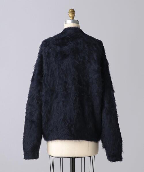 ブラミンクカーディガン38 BLAMINK ブラミンク カシミアファーカーデガン ネイビー サイズ38