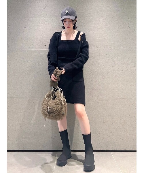 FRAY I.D（フレイアイディー）の「vibramソールニットショートブーツ