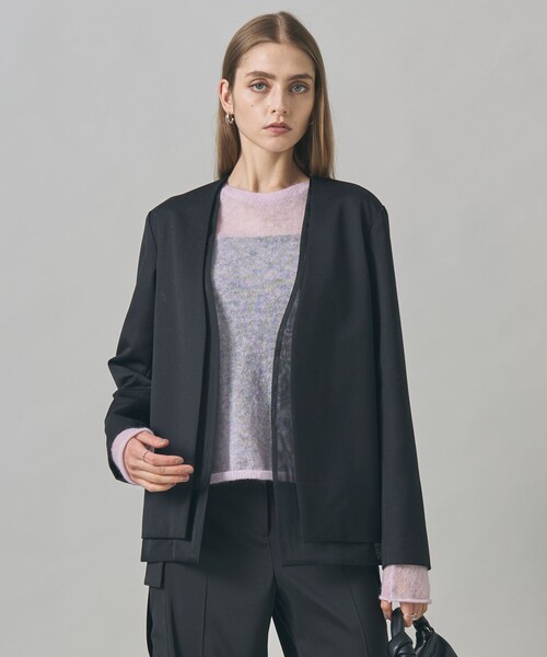 セール】オーガンコンビジャケット（ノーカラージャケット）｜ICB