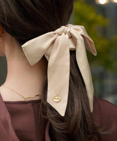 セール】vaniller オリジナルチャーム付き リボン シュシュ le reve