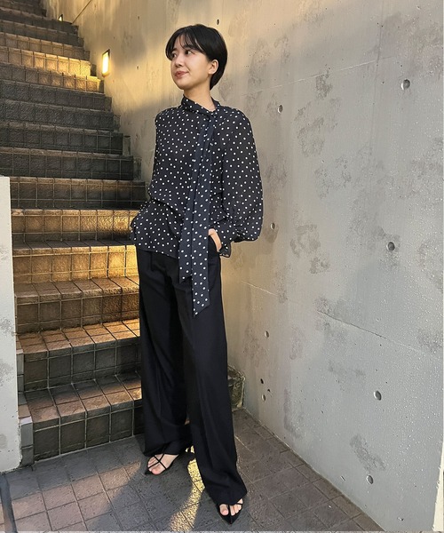 ESTNATION エストネーション ボウタイ ブラウス トリアセテート とろみ