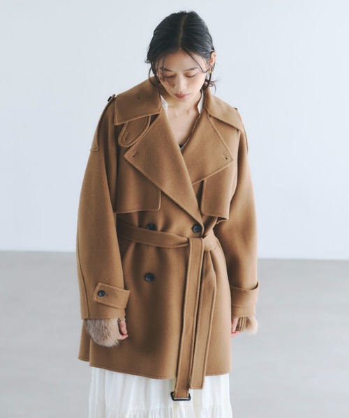 リバーウールミドルトレンチコート（トレンチコート）｜anuans（ア