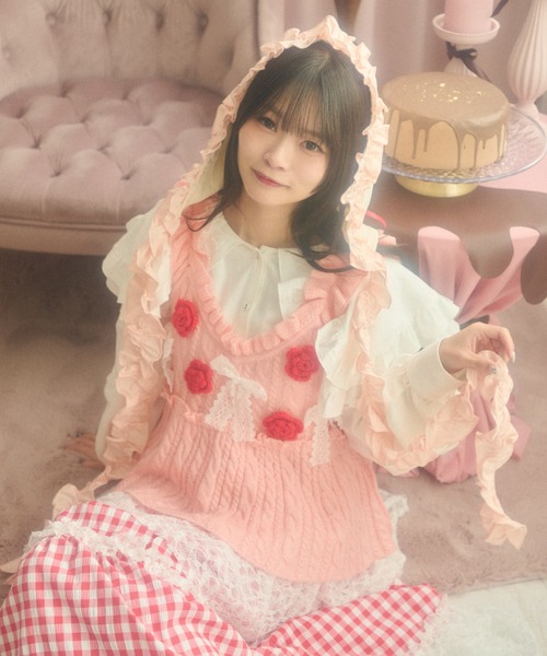 クティールとレトロ】フラワーリボンビスチェ（キャミソール）｜kutir