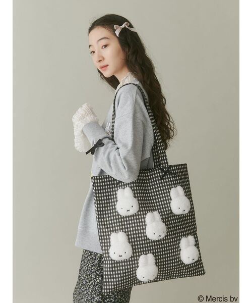 merry jenny（メリージェニー）の「ギンガムもこもこmiffyトート