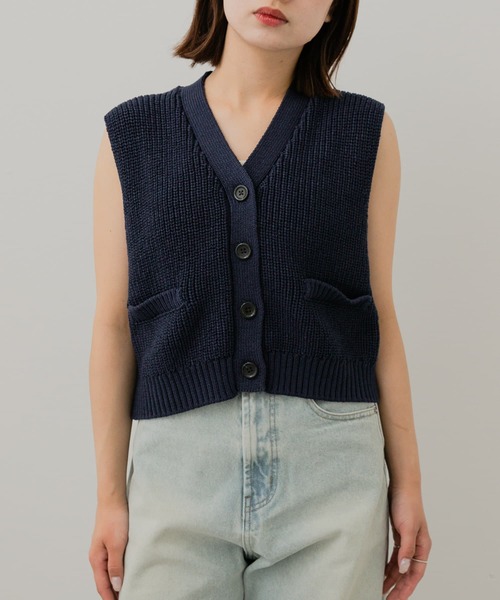 セール】クロップドニットベスト（ベスト）｜SENSE OF PLACE by URBAN