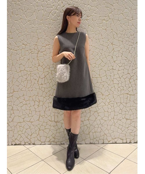 セール】裾ファーミニワンピース（ワンピース）｜CELFORD（セル