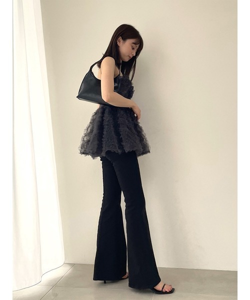 SNIDEL（スナイデル）の「チュール刺繍ベアペプラムTOPS（Tシャツ