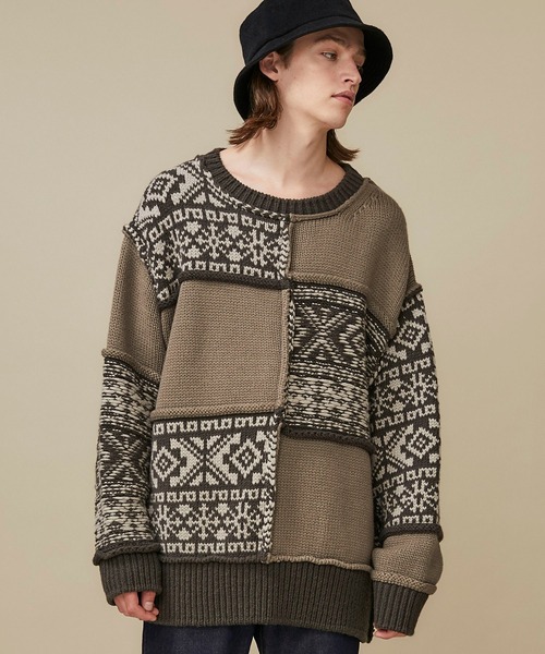 Name.（ネーム）の「【Name.】ノルディックパッチワークニット/NMKN