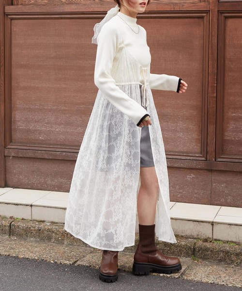 w closet（ダブルクローゼット）の「【2WAY】レースキャミワンピース