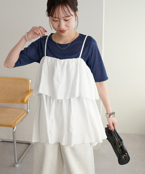 ハシゴレースティアードキャミ（チュニック）｜DISCOAT（ディスコート