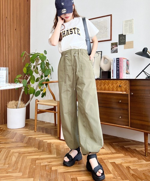 セール】【累計販売枚数2万枚突破！】すそドロストワークパンツ