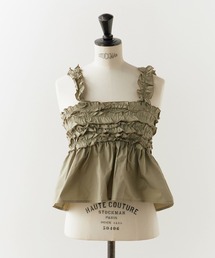 Maison Specialグリーン系チェック フリルキャミソール FREE Maison