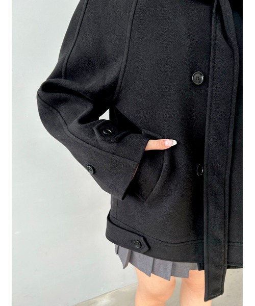 ダブルブレスト リボンタイショートコート FD24W268【Fano Studios