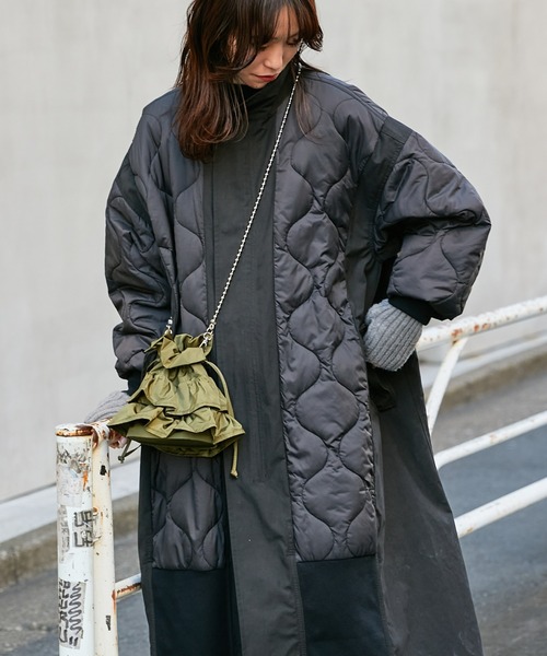 etsinta エシンタ切替マキシミリタリーコートカーキ